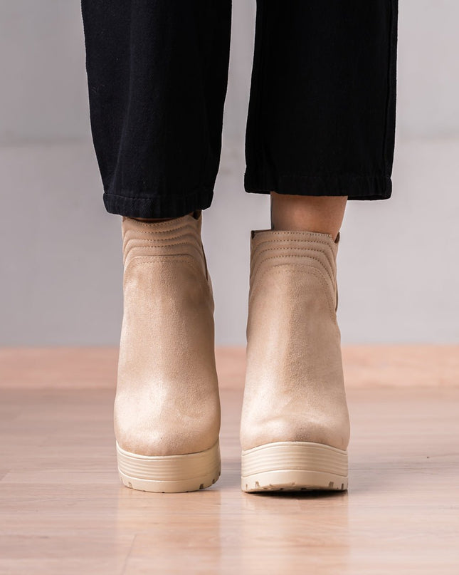 Botines Chhean - Nude Gamuza - Tienda Nébula