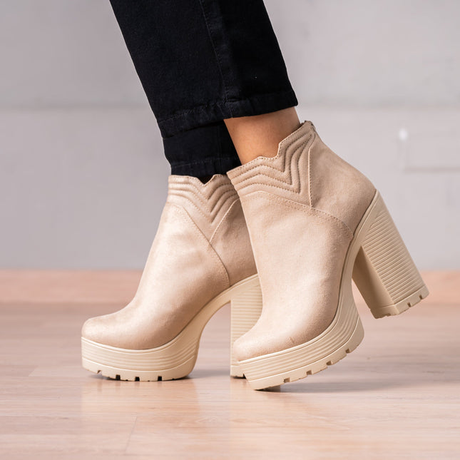 Botines Chhean - Nude Gamuza - Tienda Nébula