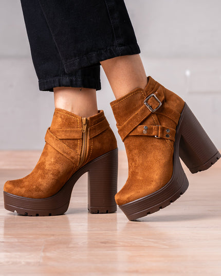 Botines Jorani - Camel Gamuza - Tienda Nébula