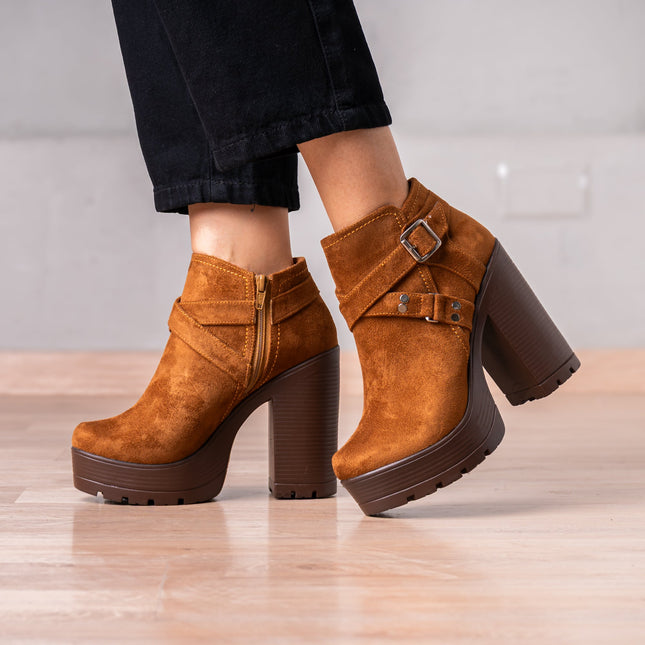 Botines Jorani - Camel Gamuza - Tienda Nébula