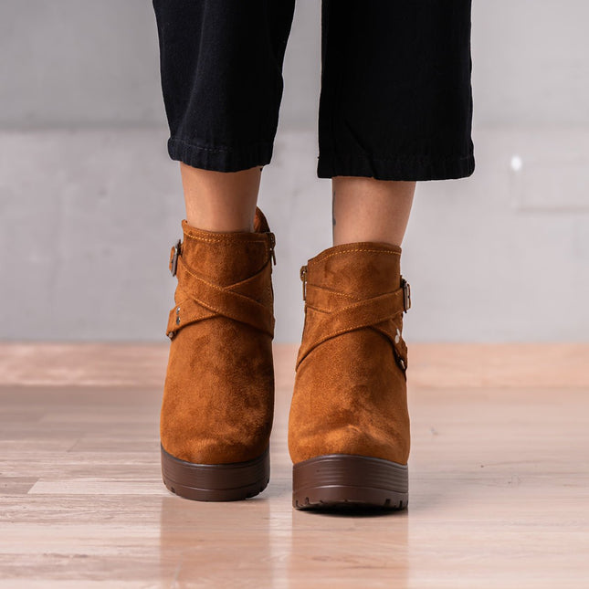 Botines Jorani - Camel Gamuza - Tienda Nébula