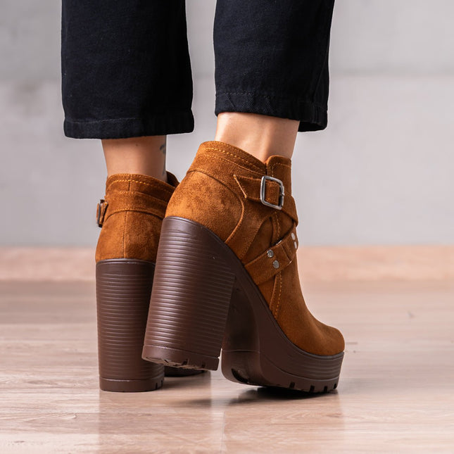 Botines Jorani - Camel Gamuza - Tienda Nébula
