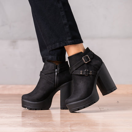 Botines Jorani - Negro Gamuza - Tienda Nébula