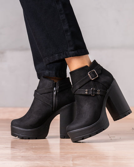 Botines Jorani - Negro Gamuza - Tienda Nébula