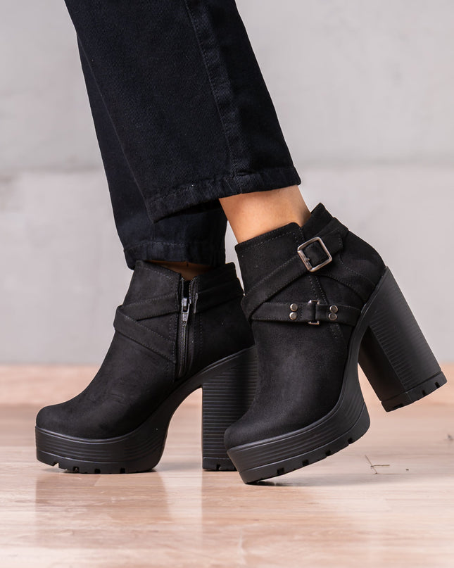 Botines Jorani - Negro Gamuza - Tienda Nébula