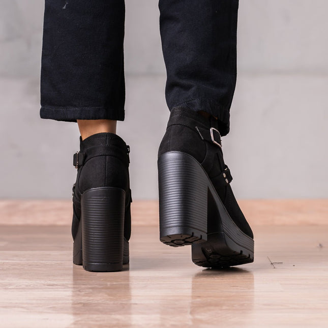 Botines Jorani - Negro Gamuza - Tienda Nébula