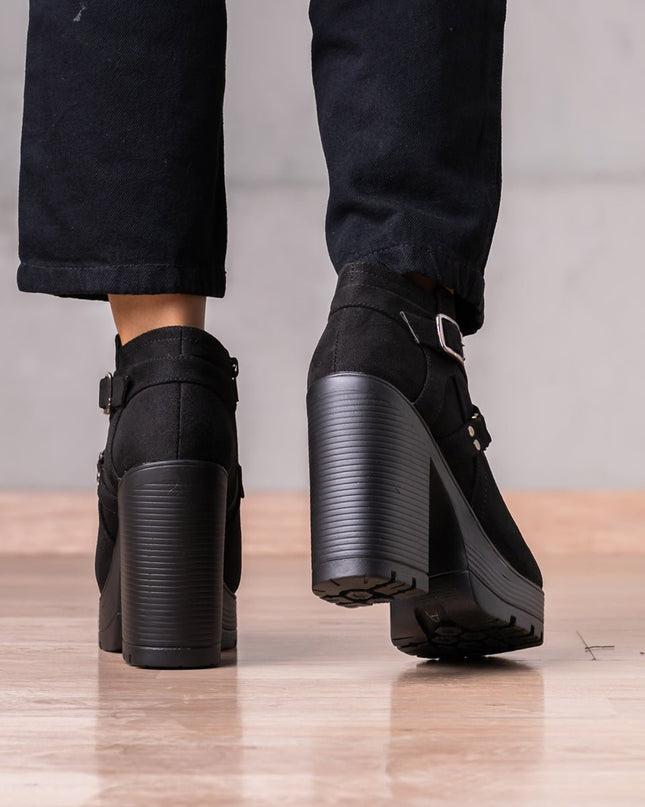 Botines Jorani - Negro Gamuza - Tienda Nébula