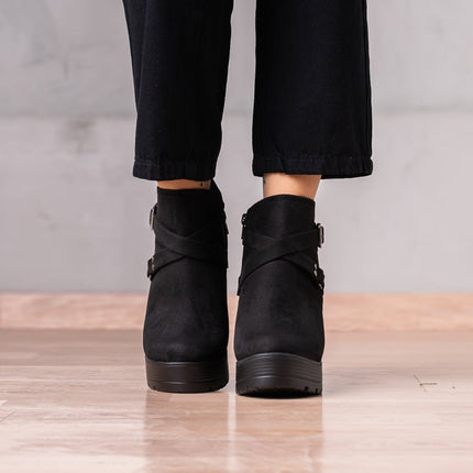 Botines Jorani - Negro Gamuza - Tienda Nébula