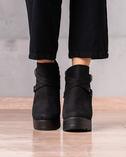 Botines Jorani - Negro Gamuza - Tienda Nébula