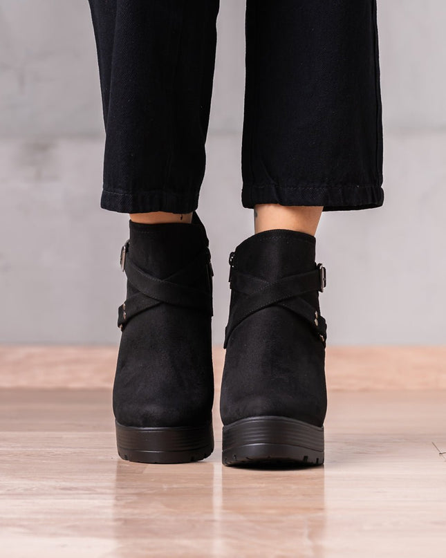 Botines Jorani - Negro Gamuza - Tienda Nébula