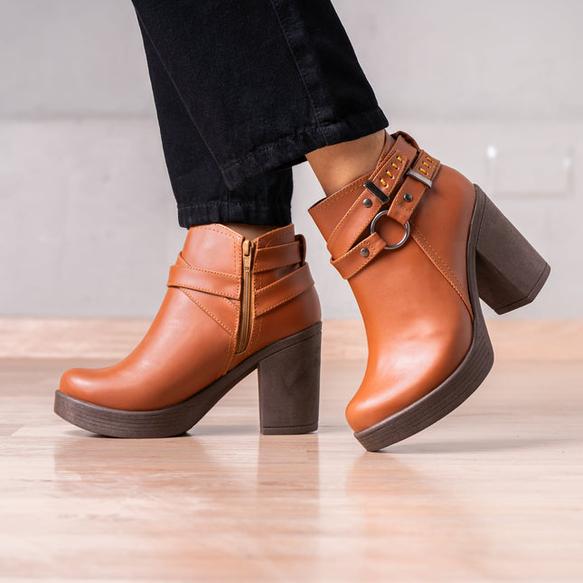 Botines Leandra - Camel - Tienda Nébula