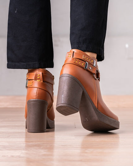Botines Leandra - Camel - Tienda Nébula