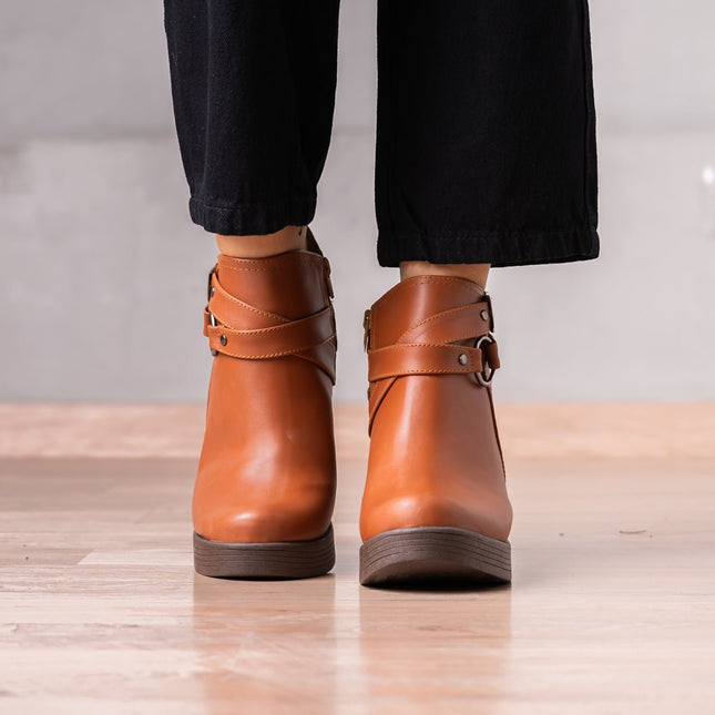 Botines Leandra - Camel - Tienda Nébula