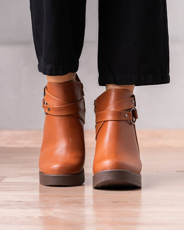 Botines Leandra - Camel - Tienda Nébula