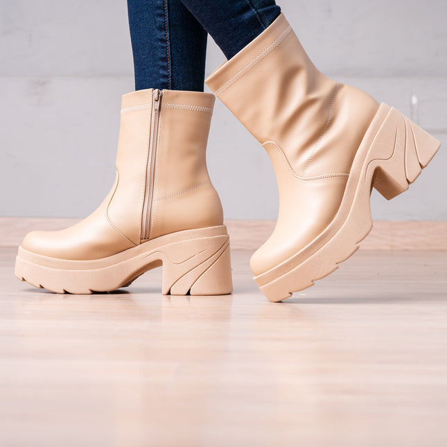 Botines Nadia - Beige - Tienda Nébula