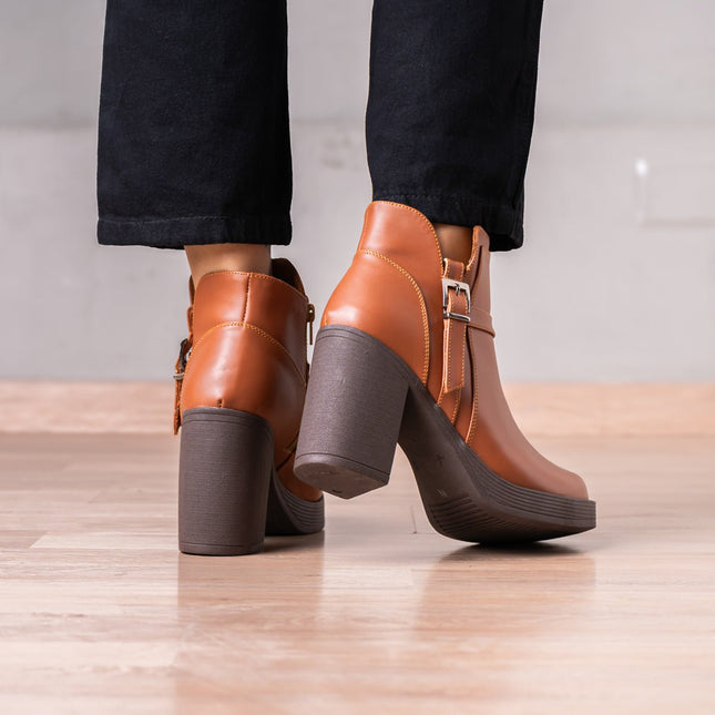 Botines Normelia - Camel - Tienda Nébula
