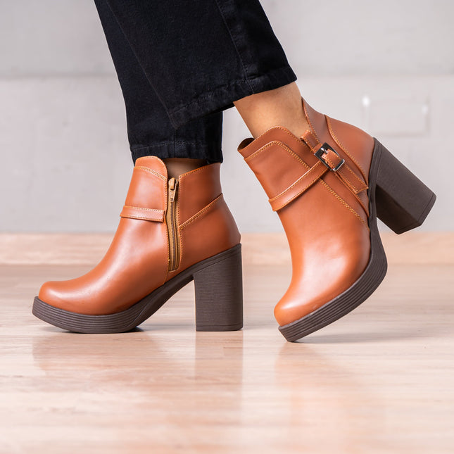 Botines Normelia - Camel - Tienda Nébula