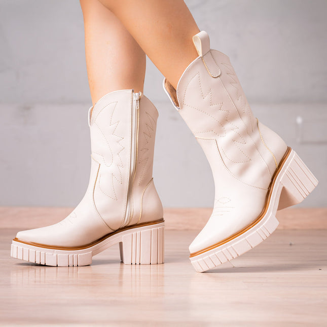Botines West Coast - Nude - Tienda Nébula