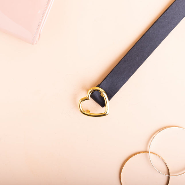 Correa Corazón Dorado - Negro - Tienda Nébula
