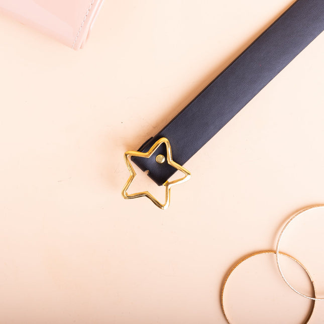 Correa Estrella Dorado - Negro - Tienda Nébula