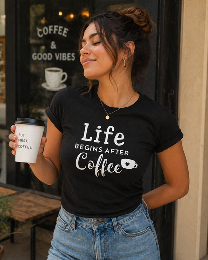 Polo Mujer - Life Begins After Coffee