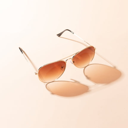 Lentes de Sol Urbano - S - KEV 026 - Dorado - Tienda Nébula