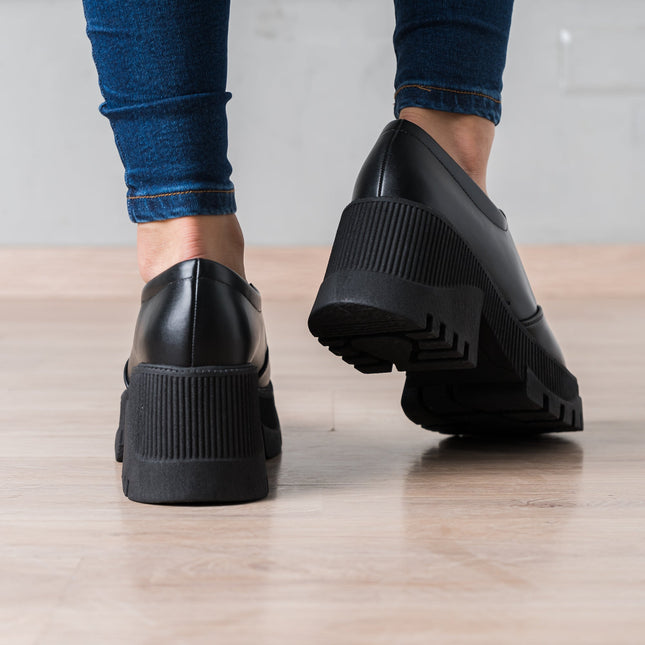 Mocasin Enola - Negro Cuero - Tienda Nébula