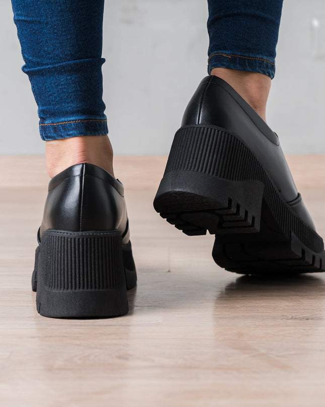 Mocasin Enola - Negro Cuero - Tienda Nébula