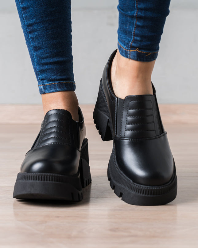 Mocasin Enola - Negro Cuero - Tienda Nébula