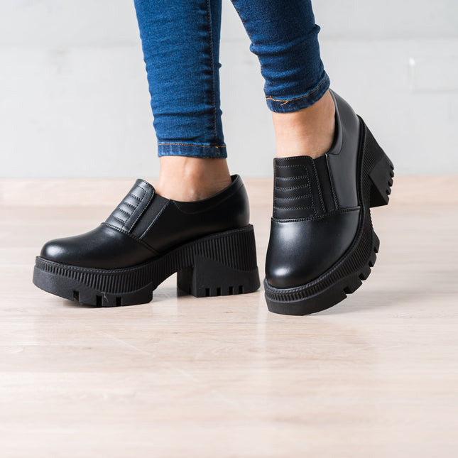 Mocasin Enola - Negro Cuero - Tienda Nébula