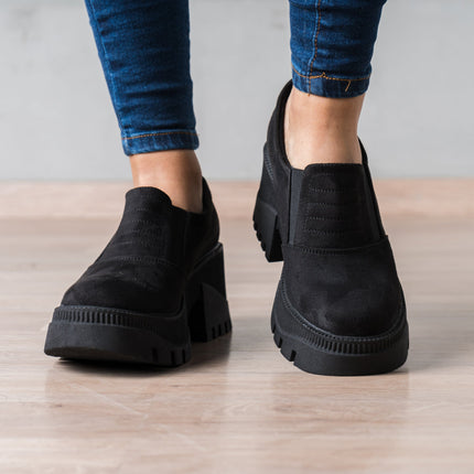 Mocasin Enola - Negro Gamuza - Tienda Nébula