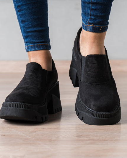 Mocasin Enola - Negro Gamuza - Tienda Nébula