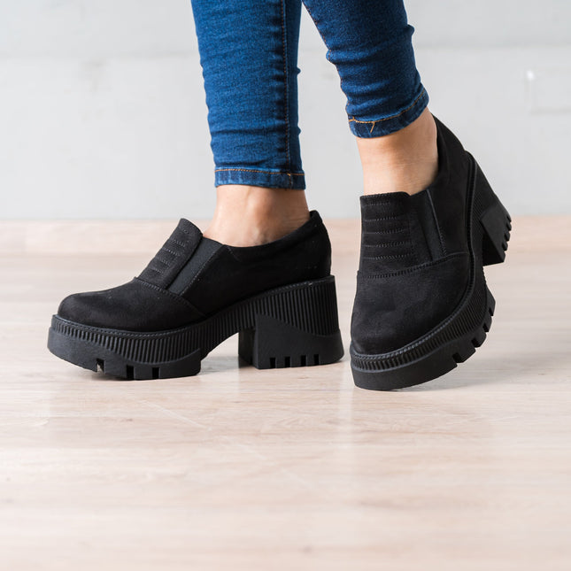Mocasin Enola - Negro Gamuza - Tienda Nébula