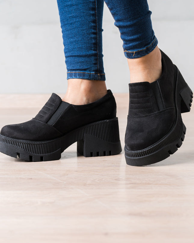 Mocasin Enola - Negro Gamuza - Tienda Nébula
