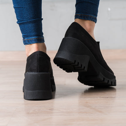 Mocasin Enola - Negro Gamuza - Tienda Nébula