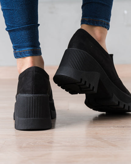 Mocasin Enola - Negro Gamuza - Tienda Nébula