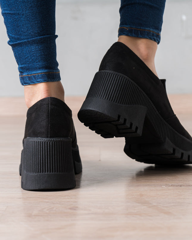 Mocasin Enola - Negro Gamuza - Tienda Nébula