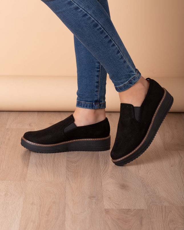 Mocasin Ferrara - Negro Gamuza - Tienda Nébula