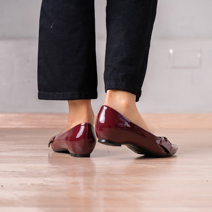 Mocasin Jadiya - Vino Charol - Tienda Nébula