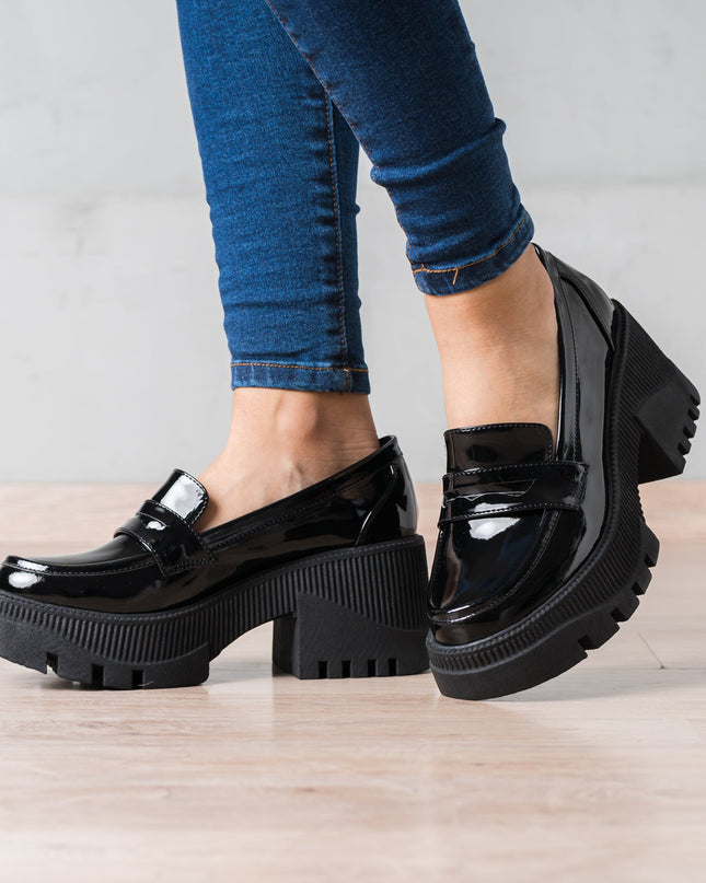 Mocasin Murcy - Negro Charol - Tienda Nébula