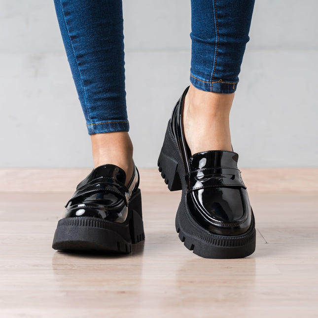Mocasin Murcy - Negro Charol - Tienda Nébula
