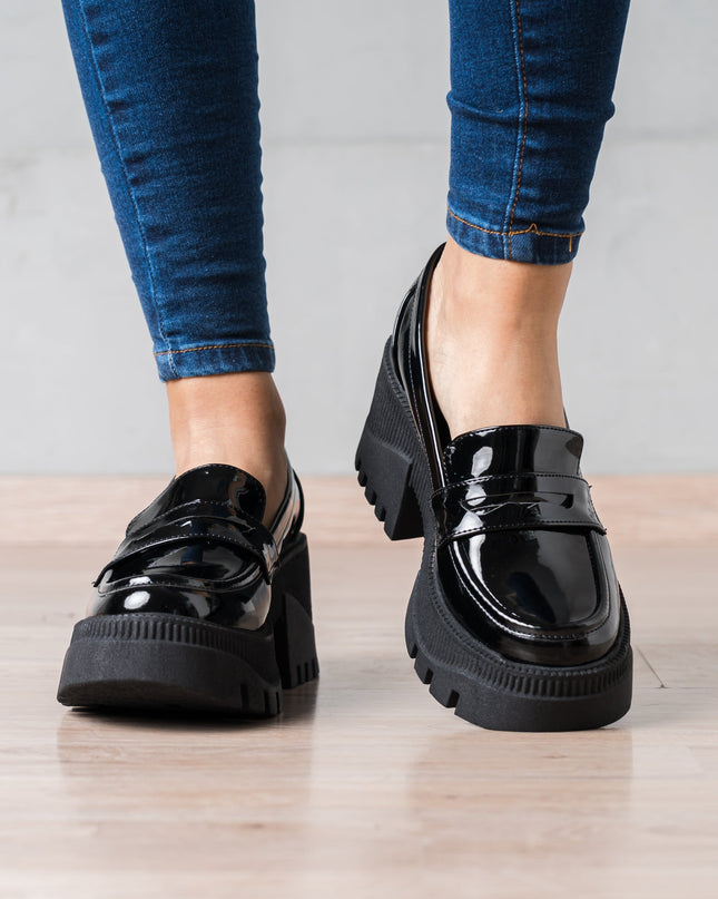 Mocasin Murcy - Negro Charol - Tienda Nébula
