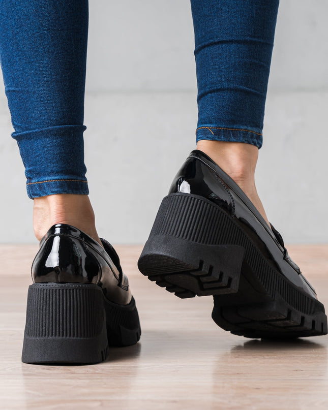 Mocasin Murcy - Negro Charol - Tienda Nébula