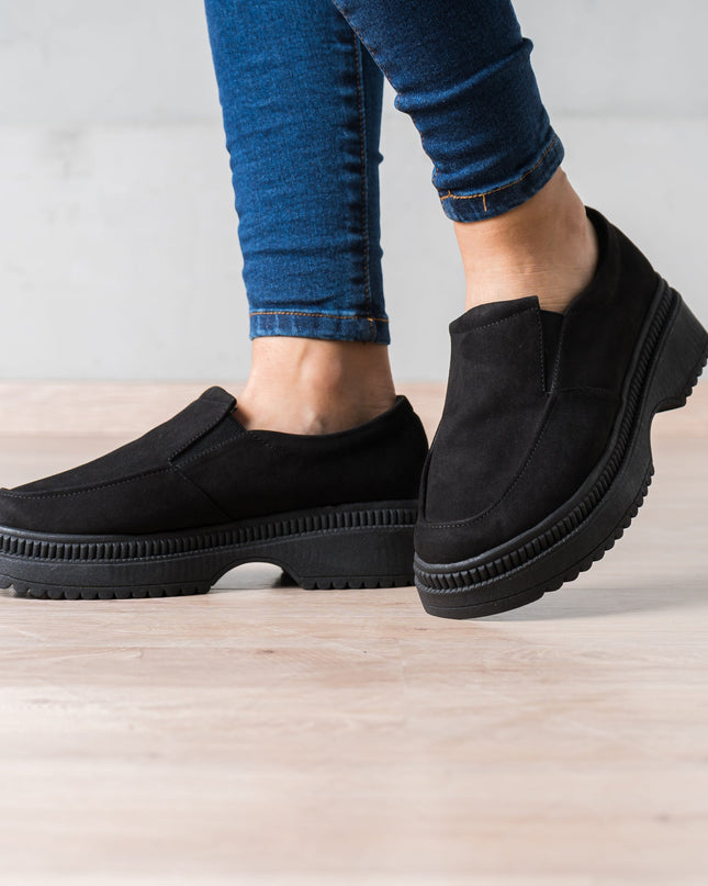 Mocasin Serquet - Negro Gamuza - Tienda Nébula