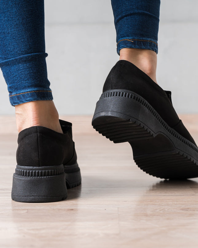 Mocasin Serquet - Negro Gamuza - Tienda Nébula