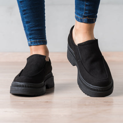 Mocasin Serquet - Negro Gamuza - Tienda Nébula