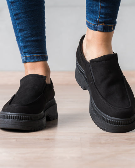 Mocasin Serquet - Negro Gamuza - Tienda Nébula
