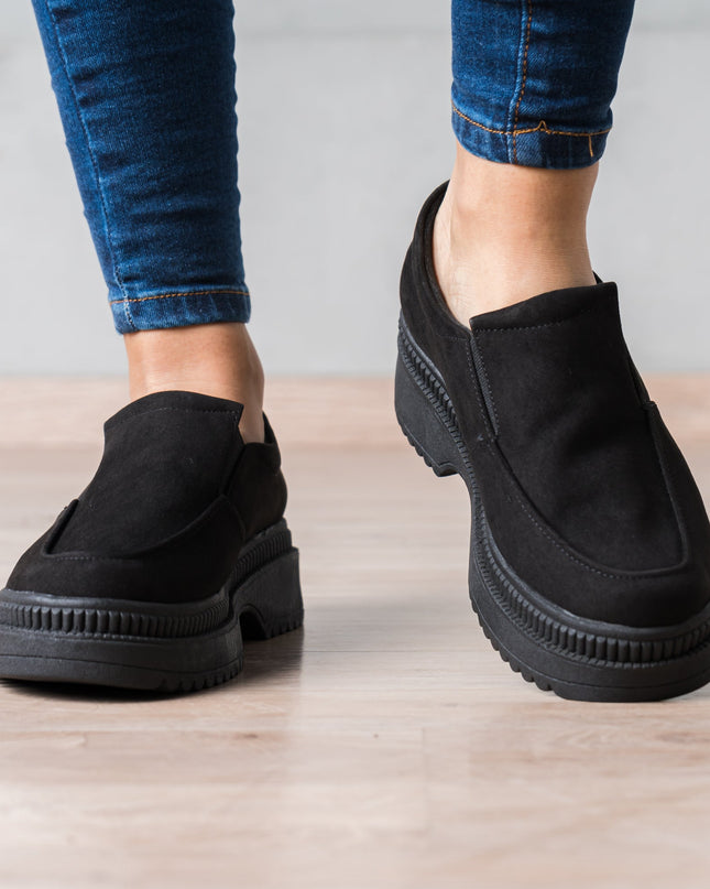 Mocasin Serquet - Negro Gamuza - Tienda Nébula