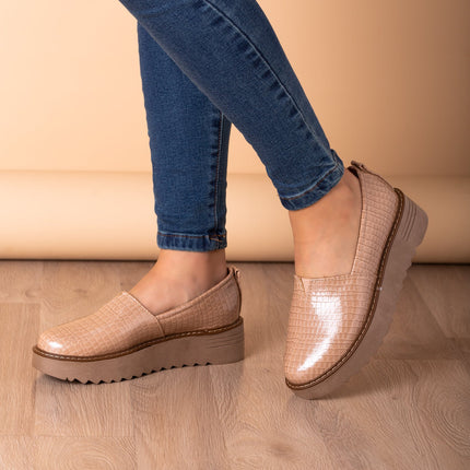 Mocasin Vratsa - Beige Charol - Tienda Nébula