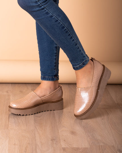 Mocasin Vratsa - Beige Charol - Tienda Nébula